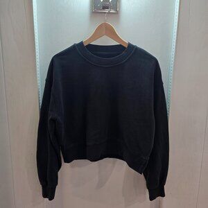 Lululemon Cropped Crewneck Sweatshirt Black Size 6 (Estimated)